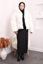 Ecru Pocketed Plush Short Coat - 2