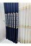 Nivemeshome Fj631749 V-517 Arora Dark Blue 1/3 Close Pleated Background Curtain Apm - 2