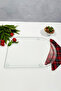 Grooved Glass Cutting Board |   Translucent Glass - Oval Edge |   25cm X 35cm |   Patented Product - 2