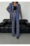 Women's Bag Pocket Padded Shawl Collar Digital Printed Jacket - 6