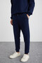 Adens Men's Regular Soft Premium Fabric 3 Thread Ribbed Elastic Leg Navy Blue Sweatpants - 4