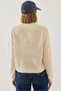 Women's Ecru Navy Blue Crew Neck Embroidered Thessaloniki Knitwear Sweater 20247528 - 5
