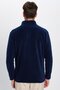 Unisex Standard Fit Zippered Anti-Pilling Cold-Resistant Navy Blue Fleece Cardigan - 7