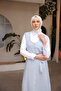 Blue Length Button Up Shirt Gilet Dress - 5