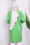 Pistachio Green Crew Neck Mercerized Loose Knitwear Tunic - 3