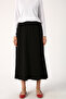 Black Slit Long Combed Cotton Skirt Lining