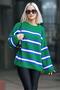 Green Striped Knitwear Sweater Mg1244 - 2