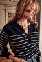 Navy Blue Turtleneck Striped Knitwear Sweater MG1790 - 4