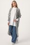 Gray Striped Bat Sleeve Knitwear Cardigan