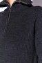 Cotton Soft Textured Zippered Half Fisherman Collar Women's Sweater Anthracite |   Mkw539429-01 - 7