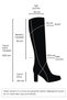 Alice Black Color Side Zipper, Thin Faux Fur Lined Oval Toe Women's Heeled Boots - 8