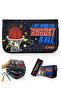 Pencil Case Basketball Kawai Organizer Pencil Case Vegan Leather Three Compartment Pen Holder Black