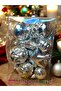 Christmas Pine Tree Ornament Silver Color 20 Pieces 4-6cm Mixed Shaped Acetate Boxed Christmas Balls - 2