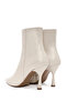 Cream Zippered Thin Heeled Women's Leather Boots - 24WFD 132718 - 7