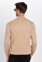 Unisex Slim Fit Slim Fit Beige Stand Collar Zippered Plain Cardigan - 7