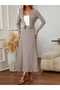 Women's High Waist Long Skirt Button Detailed Blouse Raised Camisole Double Suit - 5