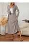 Women's High Waist Long Skirt Button Detailed Blouse Raised Camisole Double Suit - 4
