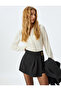 Classic Lapel Satin Shirt with Long Sleeve Semi Sheer Pocket Detail