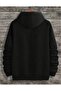 Black Hooded Printed Trend Sweatshirt - 4