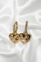 Heart Stone Swinging Gold Earrings - 4