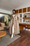 6632-Decorated Pleated Khaki Lens Jacket with Reglan Sleeves - 3