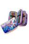Pencil Case Butterfly Kawai Organizer Pencil Case Vegan Leather Three Compartment Pen Holder -Purple - 3