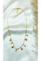 Women's Gold Color Stone Heart Necklace