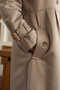 6632-Decorated Pleated Khaki Lens Jacket with Reglan Sleeves - 6
