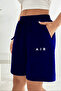 Comfortable Women's Shorts - Elastic Waist, Pocket and Print SPR25SRK52 - 2