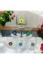 Coffee Water Glass with 6 Glass Colored Eye Figures - 4
