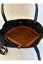 Women's Black Suede Leather Magnet Closure Lock Detailed Hand and Shoulder Bag Large Large Bag - 6