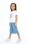 Girl's Daisy Printed Flower Printed Capri Suit - 6