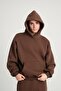 Unisex Oversize Basic Sweatshirt Hoodie Brown
