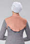 Women's Hijab Dress, Half-High Neck, Simit Neck Collar, Combed Cotton, Solid Color, Dusty Rose - 4