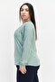 Women Scoop Neck Long Sleeve Plain Blouse, Sage Green - 3