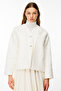 Trocape Collarless Ecru Stamp Jacket - 4