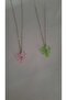 2Pcs Friendship Necklace Ribbon Bowknot Friend Bff Necklace Pink Green Cosmo Wanda Necklace - 7