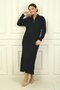 Round Neck Collar Zipper Long Sleeve Knitwear Dress