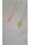 2Pcs Friendship Necklace Ribbon Bowknot Friend Bff Necklace Pink Green Cosmo Wanda Necklace - 8