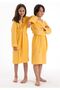 Hooded Muslin Children's Bathrobe - Yellow Color - Soft and Breathable - 2