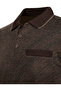Men's Oversized Polo Neck Knitwear Brown Sweater Patterned Steel Knit Classic Fit - 5012Fb - 4