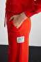Laury Women's Organic Cotton Soft Wide Leg Red Sweatpants with Regular Label Detail - 3