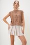 Women's Biscuit Crew Neck Side-Tie Knitwear Sweater Alc-X12978 - 2