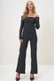 Women's Anthracite Madonna Collar Camisole Blouse and Trousers Set Alc-X13060