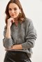 Women's Anthracite Polo Neck Hair Braided Knitwear Sweater Kzk- 19000881 - 4