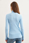 Women's Baby Blue Turtleneck Thick Corduroy Sweater Kzk- 19000882 - 7