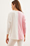 Women's White Pink Color Block Soft-Textured Blouse BLZ-19002780 - 2