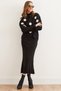 Women's Black Top Sweater Bottom Strap Dress Knitwear Suit Tkm- 19000317