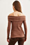 Women's Chocolate Madonna Collar Embellished Camisole Blouse Blz-19000615 - 2