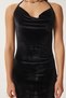 Women's Black Velvet Mini Dress Fn03407 - 5